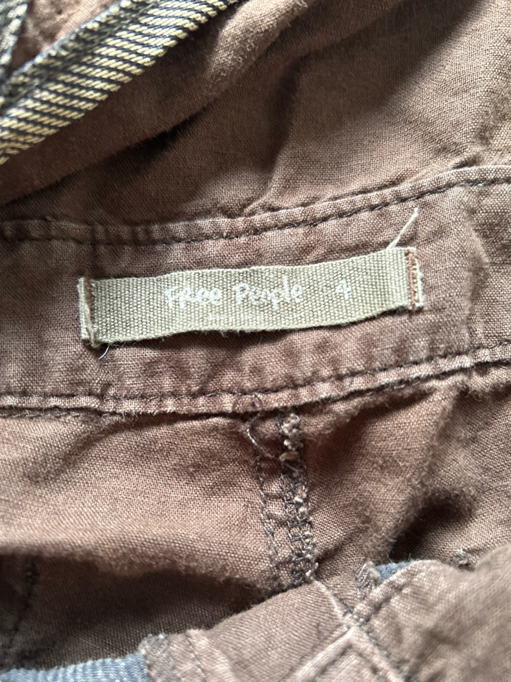 Free People Deep Trance Overalls Brown Sugar Cotton Wide Leg Boho Chic Size 4 - Picture 6 of 10